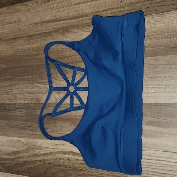 SPORTS Bra Size Medium Back Design Blue in color - Picture 1 of 3
